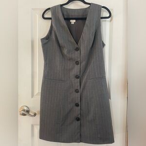 a new day Charcoal Pinstripe Button-Down Dress